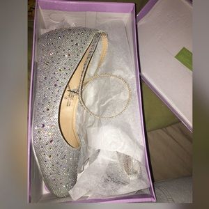 Glittery Silver Flats/Wedges